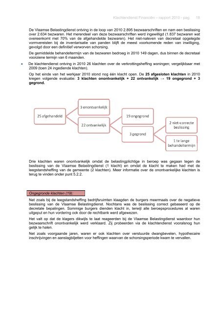 Rapporten Eerstelijnsklachtenbehandeling 2010 - Vlaamse ...