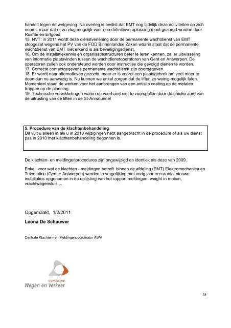 Rapporten Eerstelijnsklachtenbehandeling 2010 - Vlaamse ...