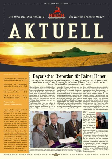 aktuell - Hirsch-Brauerei Honer GmbH & Co. KG