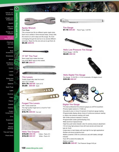 Tools And Shop Supplies - KK Motorcycle Supply