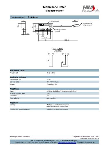 Technische Daten - HLM Elektronik