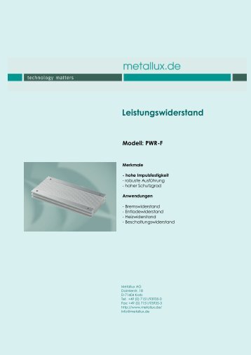 Leistungswiderstand - HLM Elektronik