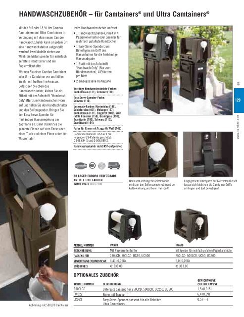 PRODUKTKATALOG 2007 - Cambro Manufacturing Company