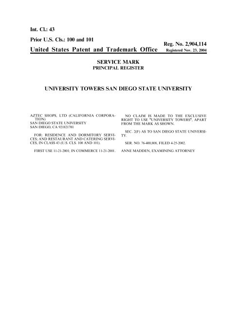 United States Patent and Trademark Office