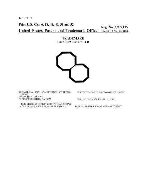 United States Patent and Trademark Office