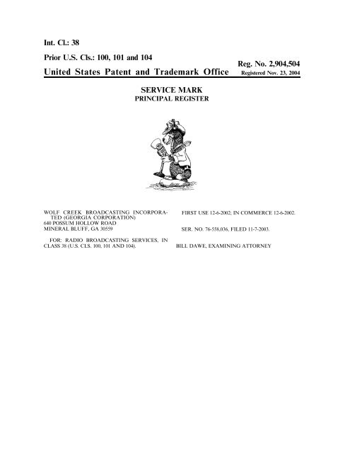 United States Patent and Trademark Office