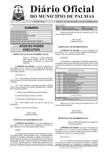 Secretaria Municipal da Educação - Diário Oficial de Palmas