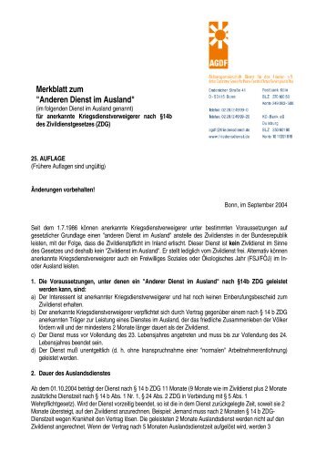 Merkblatt zum "Anderen Dienst im Ausland" - Aktionsgemeinschaft ...