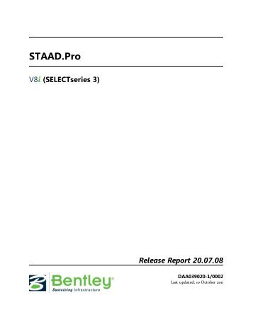 STAAD.Pro V8i (SELECTseries 2) Release Report - FTP - Bentley