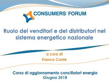 Ruolo dei venditori e dei distributori nel sistema energetico nazionale (Conte)