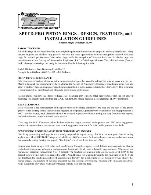 piston rings & related info | Grumpys Performance Garage
