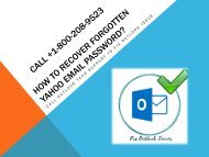 Recover Forgotten Yahoo Email Password 800-208-9523