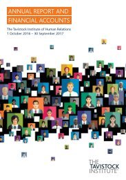 Tavistock Institute of Human Relations Annual Report, 1st October 2016 - 30th September 2017. 