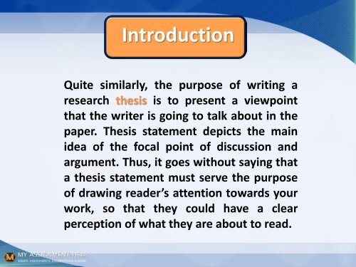 Thesis Statement Examples For Research Papers