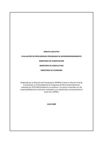 Programas de Microemprendimiento - Dirección de Presupuestos