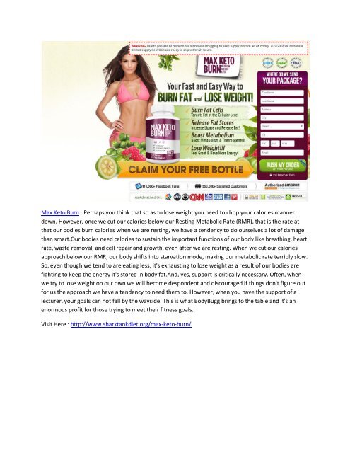 Max Keto Burn - Improves Your Metabolism To burn The Excess Fats