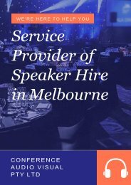 One of the Best Service Provider of Speaker Hire in Melbourne