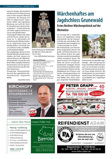 Gazette Zehlendorf August 2018