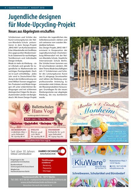 Gazette Wilmersdorf August 2018