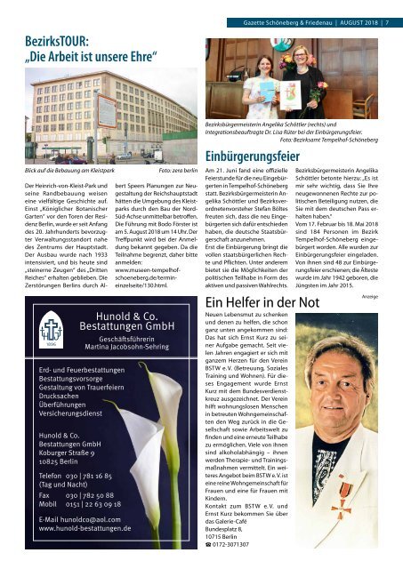 Gazette Schöneberg & Friedenau August 2018