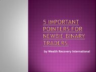 5 Important Pointers for Newbie binary Traders