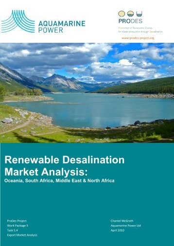 Renewable desalination market analysis - Oceania South Africa ...