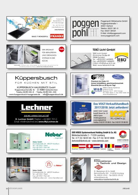 KÜCHENPLANER Ausgabe 7/8 - 2018 