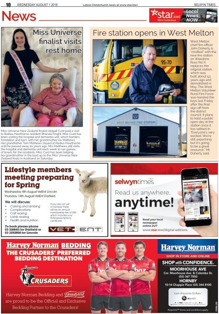 Selwyn Times: August 01, 2018