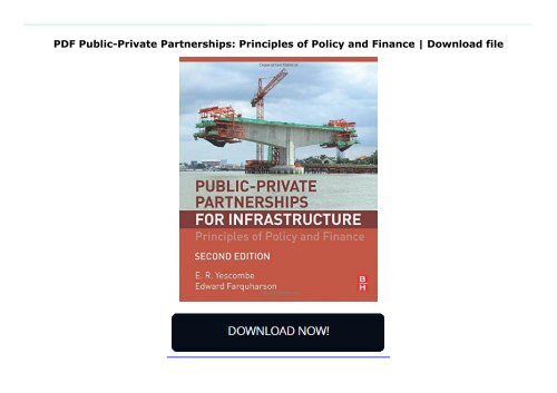 PDF Public-Private Partnerships: Principles of Policy and Finance | Download file