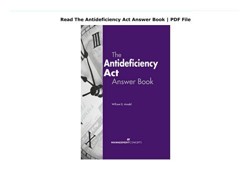 Read The Antideficiency Act Answer Book | PDF File