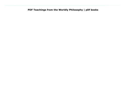 PDF Teachings from the Worldly Philosophy | pDf books