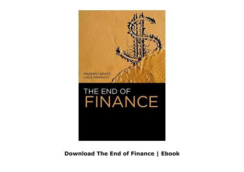 Download The End of Finance | Ebook