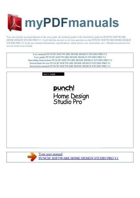 User Manual Punch Software Home Design