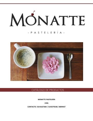 catálogo de productos, MONATTE PASTELERÍA