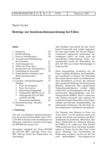 Beiträge zur Insektenschutzausrüstung bei Fellen - Bauer Handels ...