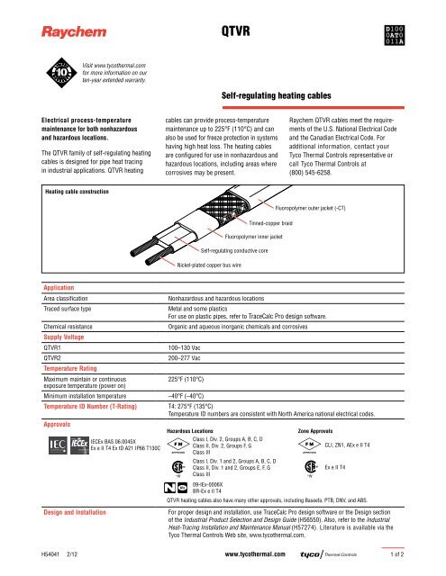 qtvr - Tyco Thermal Controls