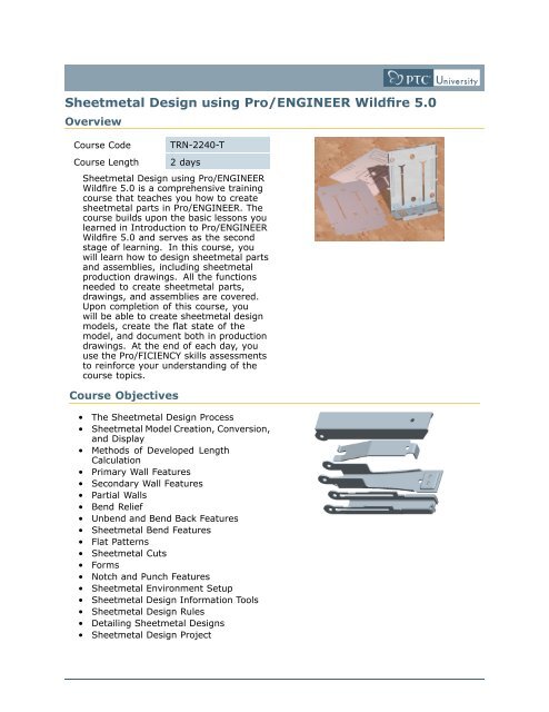 Sheetmetal Design using Pro/ENGINEER Wildfire 5.0 - USG Innotiv