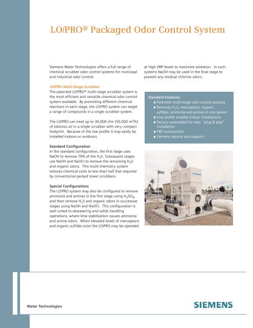 LO/PRO Packaged Odor Control System - Siemens