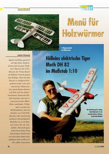 Hölleins elektrische Tiger Moth DH 82 im Maßstab 1:10