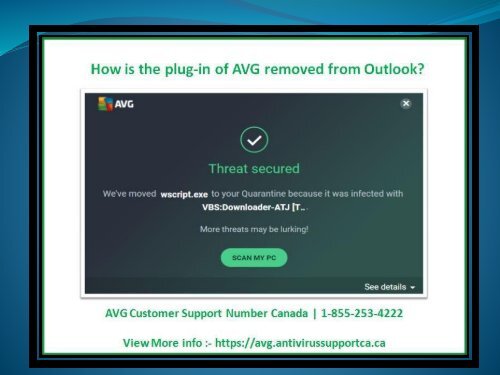 How is the plug-in of AVG removed from Outlook?