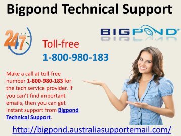 24/7 Active Service At Bigpond Technical Support 1-800-980-183
