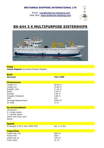 BS-644 3 X MULTIPURPOSE SISTERSHIPS - Marinedigital.com