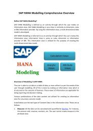 SAP HANA Modelling-Comprehensive Overview