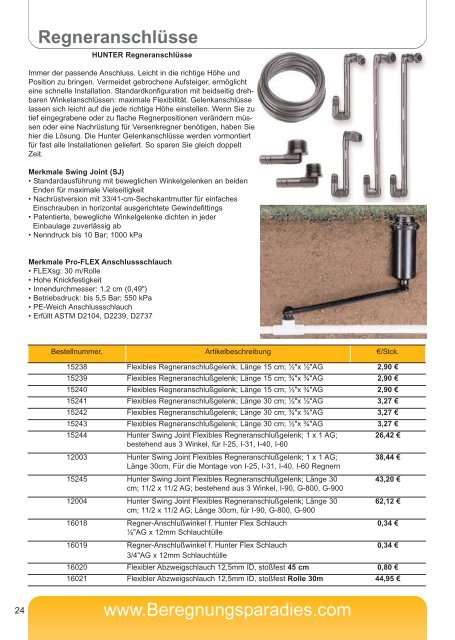 Beregnungsparadies Preisliste 2012 Hunter Gartenbewässerung ...