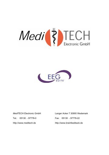 BioGraph Infiniti EEG Suite Willkommen - MediTECH Electronic GmbH