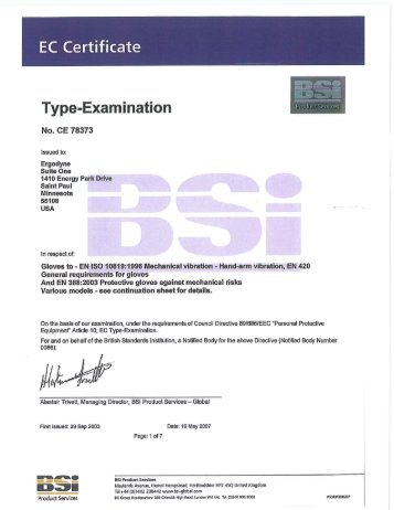 ProFlex® Gloves CE Certification - Ergodyne