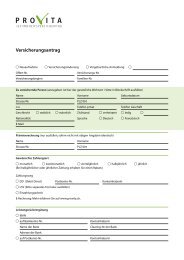 Versicherungen nach KVG - Provita Gesundheitsversicherung