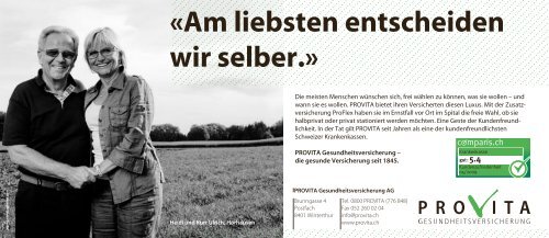 «Am liebsten entscheiden wir selber.» - Provita ...