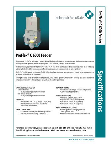 Specifications - Schenck AccuRate