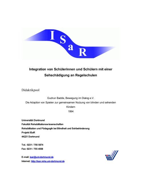 Differenzieren von Tastqualitäten - Spielerisch "üben" - ISaR Projekt